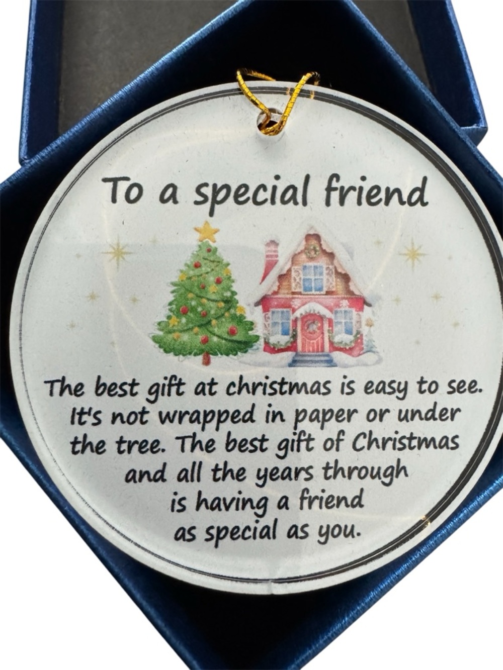 Holiday Sentiment Round Ornament - To a Special Friend